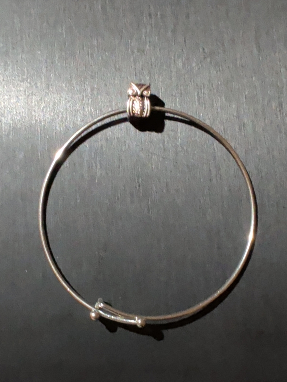 Silver .925 Owl Charm Bangle Bracelet - Women's Jewelry